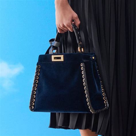 fendi peekaboo essentially blue|Fendi peekaboo blue velvet.